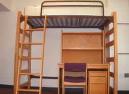 Bed Lofted Over Desk